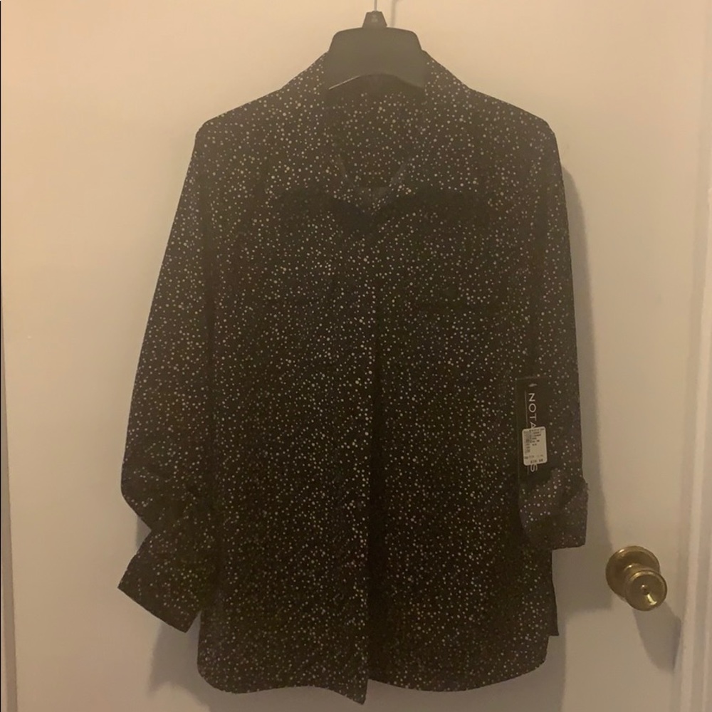 Notations size small women’s button up blouse
